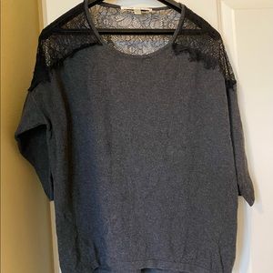 Black and Gray Lace Lauren Conrad Sweater